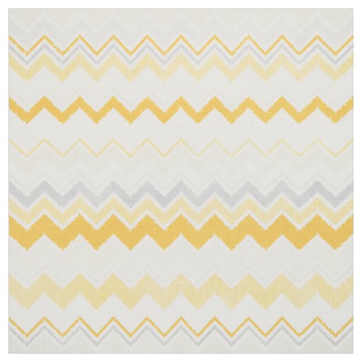 Cute yellow and white ikat chevron pattern fabric