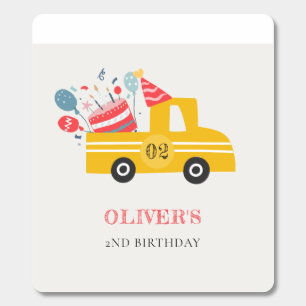 Cute Yellow Any Age Birthday Party Cake Truck Breath Savers® Mints