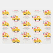 Cute Yellow Any Age Birthday Party Cake Truck Wrapping Paper Sheets (Front)