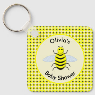 Cute Yellow Baby Bee Gender Neutral Baby Shower Keychain