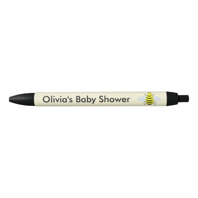 Cute Yellow Baby Bee Gender Neutral Baby Shower Pen (Front)
