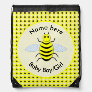 Cute Yellow Baby Bee Gender Neutral Custom Drawstring Bag