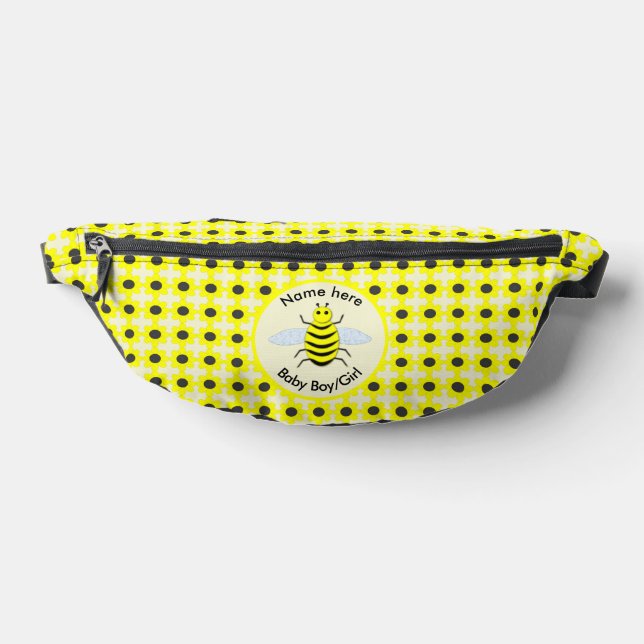 Cute Yellow Baby Bee Gender Neutral Custom Fanny Pack (Lay Down)