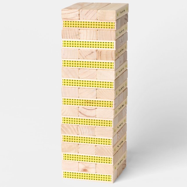 Cute Yellow Baby Bee Gender Neutral Custom Topple Tower (Assembled)