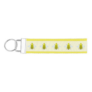 Cute Yellow Baby Bee Gender Neutral Wrist Keychain