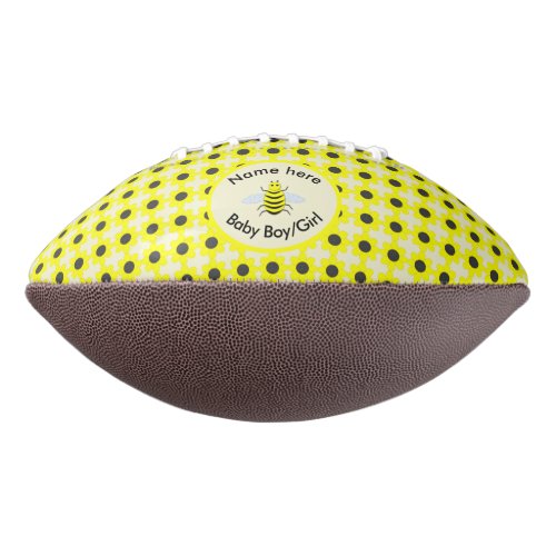 Cute Yellow Baby Bee Gender Reveal Neutral Custom Football