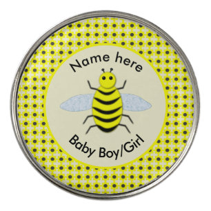 Cute Yellow Baby Bee Gender Reveal Neutral Custom Golf Ball Marker