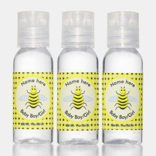 Cute Yellow Baby Bee Gender Reveal Neutral Custom Hand Sanitizer