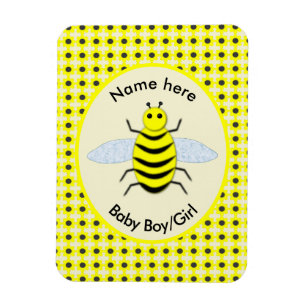 Cute Yellow Baby Bee Gender Reveal Neutral Custom Magnet