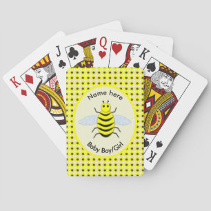 Cute Yellow Baby Bee Gender Reveal Neutral Custom Poker Cards
