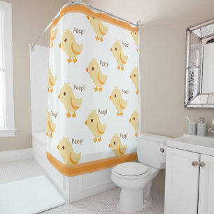 Cute Yellow Baby Chick Shower Curtain