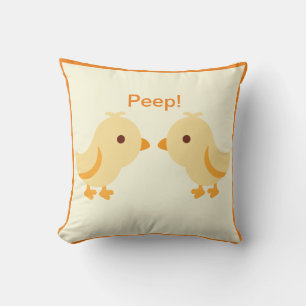 Cute Yellow Baby Chick Throw Pillow