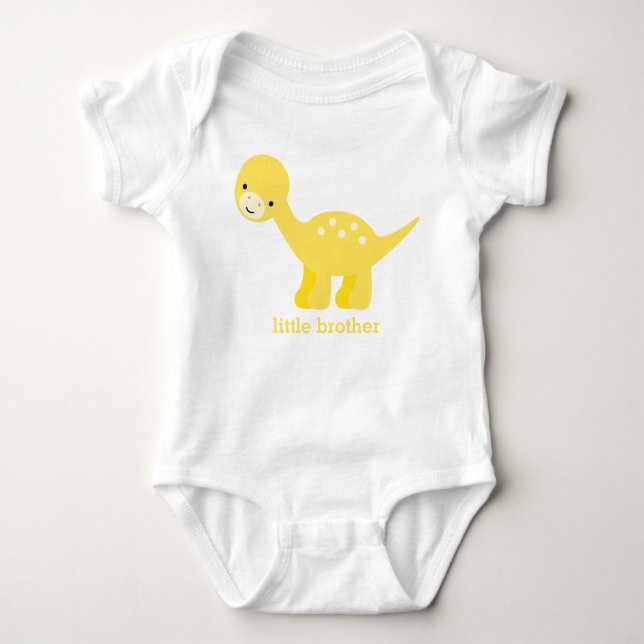 Cute Yellow Baby Dinosaur Baby Bodysuit (Front)
