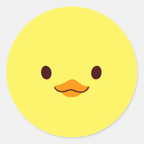Cute Yellow Baby Duck Chick Classic Round Sticker