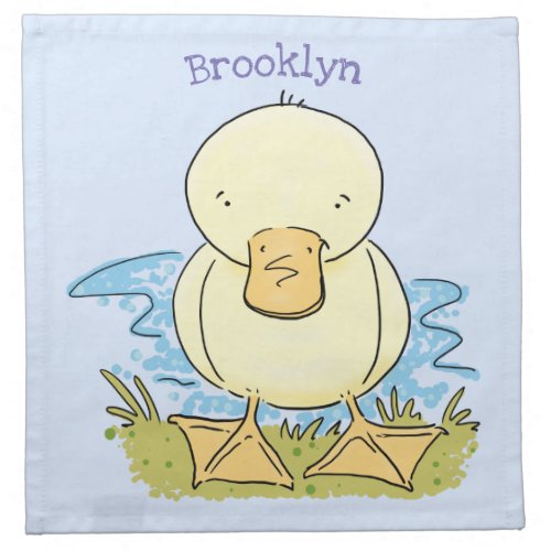 Cute yellow baby duckling cartoon illustration cloth napkin