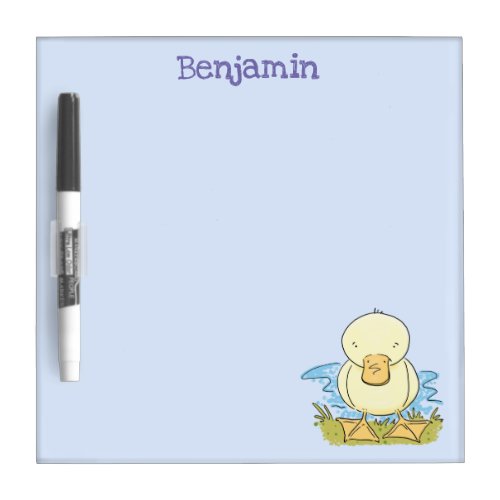 Cute yellow baby duckling cartoon illustration dry erase board