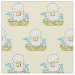 Cute yellow baby duckling cartoon illustration fabric