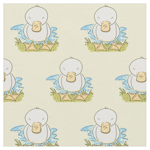 Cute yellow baby duckling cartoon illustration fabric