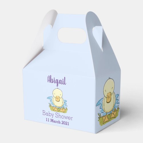 Cute yellow baby duckling cartoon illustration favor boxes