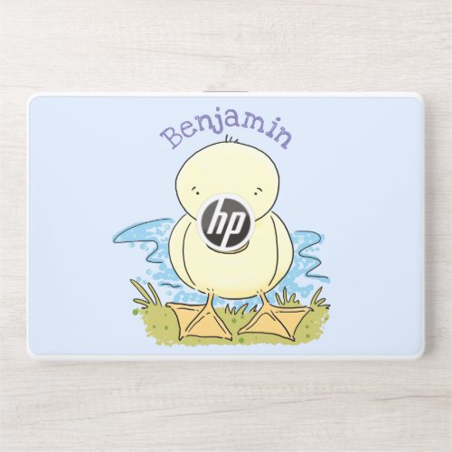 Cute yellow baby duckling cartoon illustration HP laptop skin