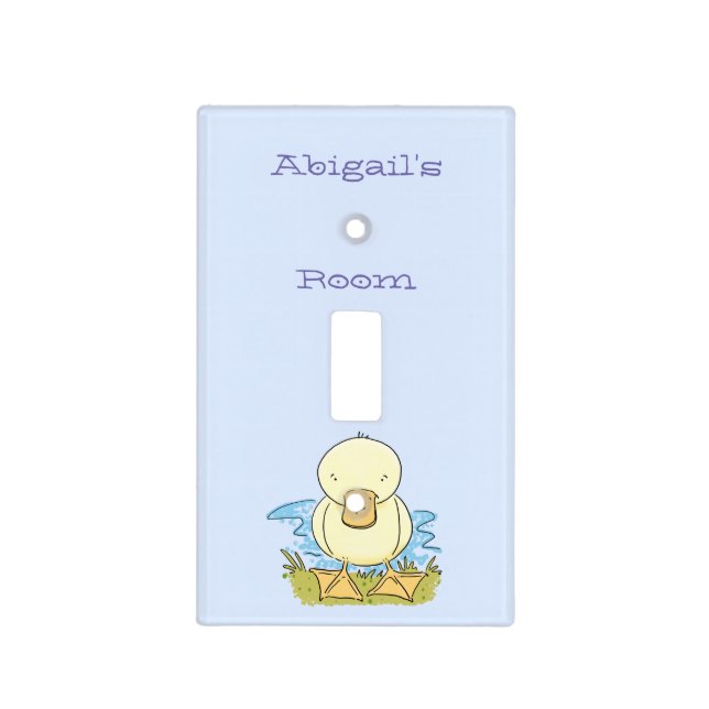 Cute yellow baby duckling cartoon illustration  light switch cover (Front)