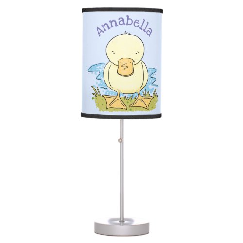 Cute yellow baby duckling cartoon illustration table lamp
