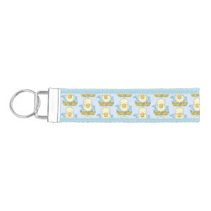 Cute yellow baby duckling cartoon illustration wrist keychain