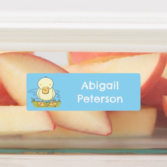 Cute yellow baby duckling cartoon personalized labels (Affixed)