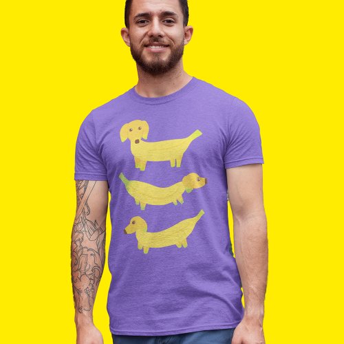 Cute Yellow Banana Dogs Graphic Tri_Blend Shirt