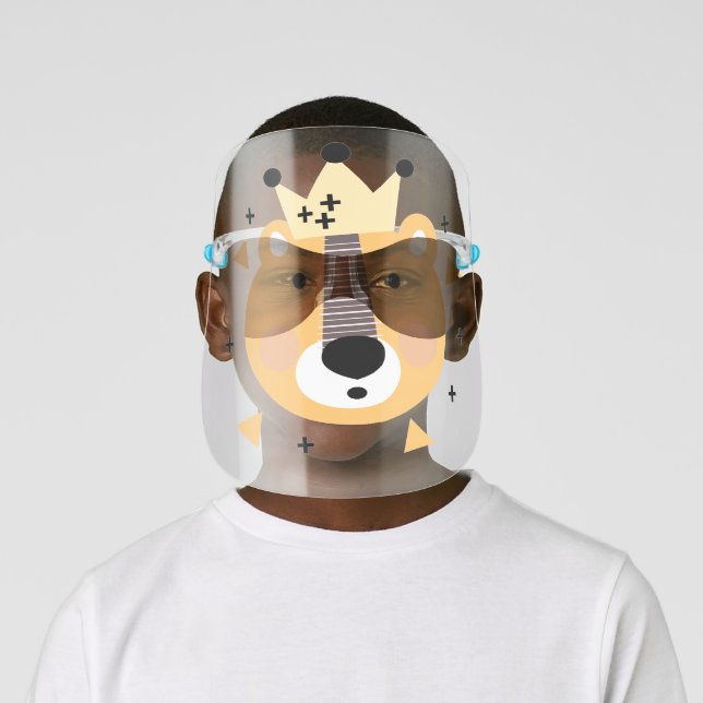 Cute Yellow Bear Face Funny Face Shield (Insitu)