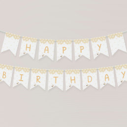 Cute Yellow Bee Honey First Bee-day Bunting Flags