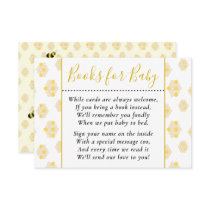 Cute Yellow Bee Honeycomb Books for Baby Shower En Enclosure Card