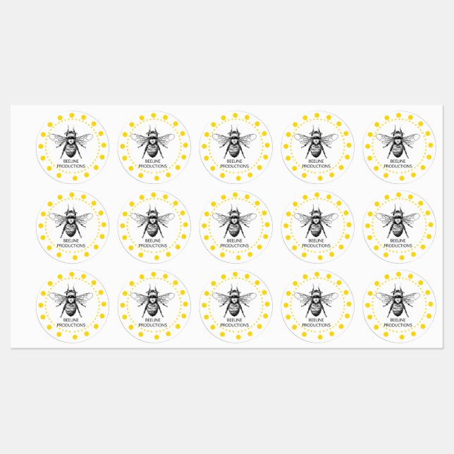 Cute Yellow Bee Labels (Sheet)