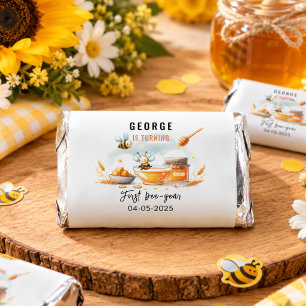 Cute Yellow Bee & Sunflower 1st Bee-Day Birthday Hershey's Miniatures