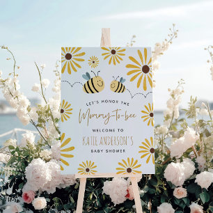 Cute Yellow Bee Sunflower Mommy-to-Bee Baby Shower Foam Board