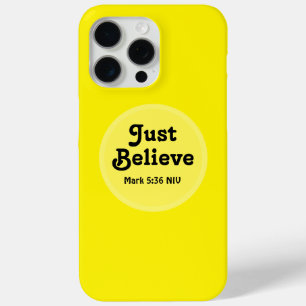 Cute Yellow Believe Bible Verse Miracle Faith iPhone 15 Pro Max Case