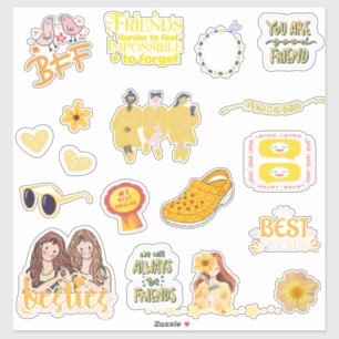Cute Yellow Best Friend’s, Besties BFF Stickers