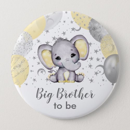 Cute Yellow Big Brother Elephant Balloons Button