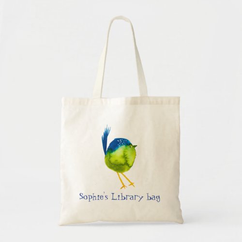 Cute yellow bird library bag