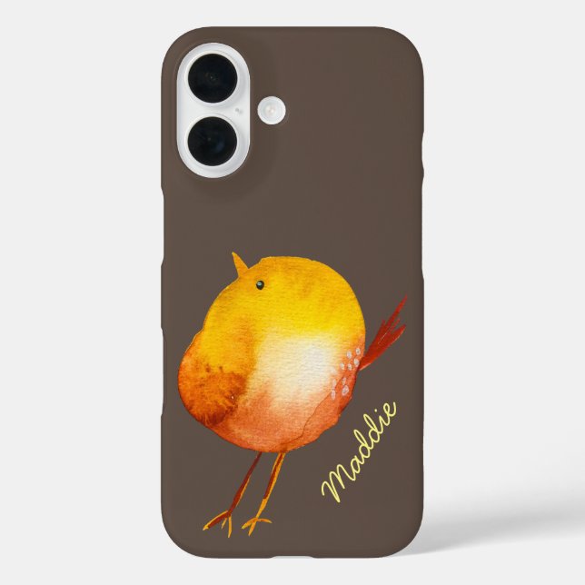 Cute yellow bird watercolor art Case-Mate iPhone case (Back)