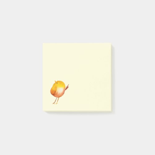 Cute yellow bird watercolor post_it notes