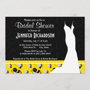 Cute Yellow & Black Bee Invitation