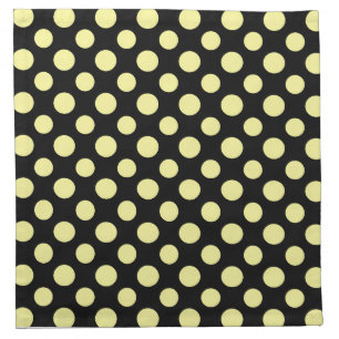 Cute Yellow Black Big Polka Dots Cloth Napkin