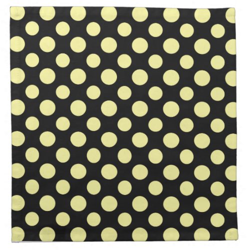 Cute Yellow Black Big  Polka Dots Cloth Napkin