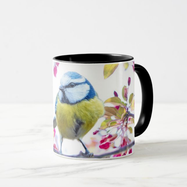 Cute Yellow & Blue Bird – Wild Nature  Mug (Front Right)