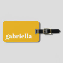 Cute Yellow Bold Typography Personalized Name Luggage Tag