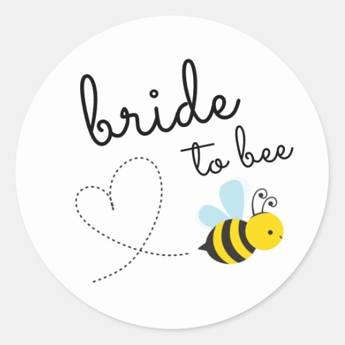 Cute Yellow Bride To Bee Classic Round Sticker