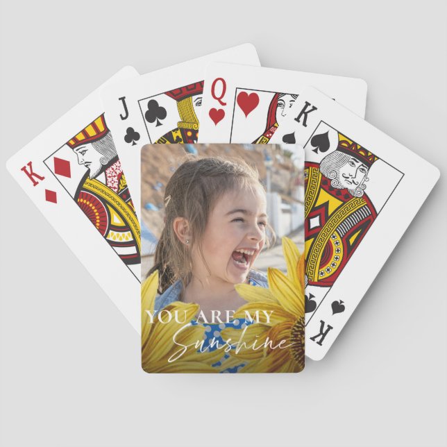Cute Yellow Bright Sunflower You Are My Sunshine Poker Cards (Back)