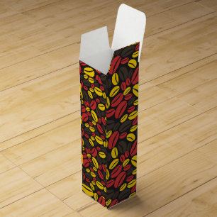Cute Yellow Brown and Red Coffee Bean Wine Box