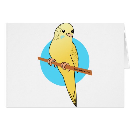 Cute Yellow Budgie Cards (Front Horizontal)